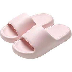 UBOHUZ Slippers voor vrouwen, Eva, zomerhuis, badkamer, antislip dikke zool, extern dragen van sandalen voor badkamer, zwembad, roze, 41 EU
