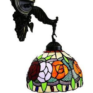 Wandlampen In Gebrandschilderd Glas Met Rozenbloem, Tiffany -Stijl Wandlamp, Handgemaakt, Cadeau Voor Huis, Bar, Restaurants, Slaapkamer, Woonkamer