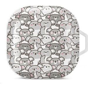 Cartoon schattige koala beer oordopjes hoesje compatibel met Samsung hard shell beschermhoes witte stijl