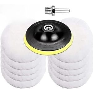ZHaotn 1-22 stuks 3-7 inch wollen vilt polijstpad M14 polijstpads for velgen, autopoets, glazen tegels, roestvrij staal, krassen en reparatiegereedschap