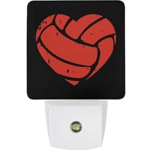 Volleybal Hart Warm Wit Nachtlampje Plug In Muur Schemering naar Dawn Sensor Lichten Binnenshuis Trappen Hal
