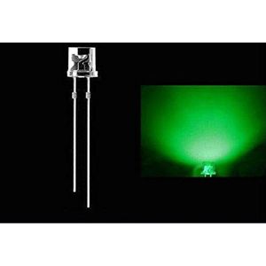 TecnoStore® 10 leds 3 mm hoge helderheid plat wit blauw rood groen geel diodes licht (groen)