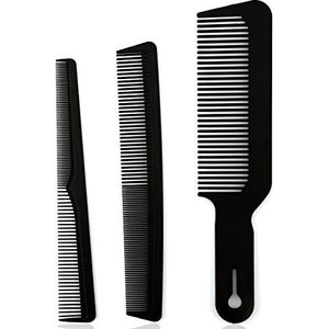 LUTER 3-delig Barberology Kamenset Hittebestendig Flattop Kapper Kam Taper Combs Hair Cutting Combs Clipper Comb