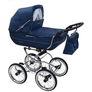 Renée Retro kinderwagen: elegantie en comfort voor uw baby Royal Blue R-5 3-in-1 met babyzitje