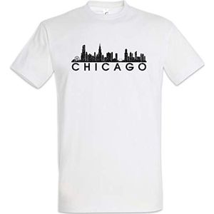 Urban Backwoods Skyline Chicago Heren T-Shirt Wit Maat M