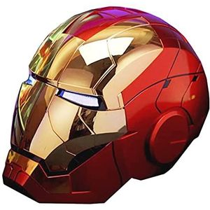 1: 1 Draagbare Iron Man Helm Elektronische MK5 Cosplay Maskers Engels Voice Control Helmen Props Halloween Cosplay Props Materiaal, Voor Superhelden Hoofddeksels,Gold-One size
