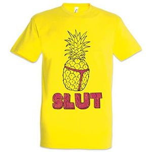 Urban Backwoods Pineapple Slut Heren T-Shirt Geel Maat 3XL