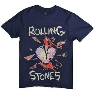 The Rolling Stones T-shirt Hackney Diamonds Heart, officieel product, uniseks, marineblauw, maat XL