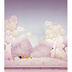 A.Monamour Kinderkamer wanddecoratie Vinyl Stof Muurschildering Roze Wereld Bomen Bergvloer Studio Props Fotografie Achtergronden