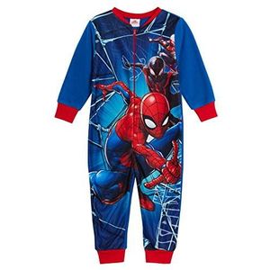Marvel Spider-Man, eendelige pyjama voor jongens of meisjes, all-in-one pyjama voor kinderen, leeftijd 18 maanden - 10 jaar, blauw, 2-3 Jaar