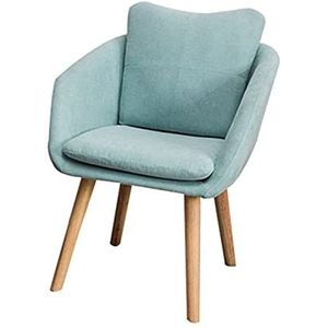 GEIRONV 50×50×73cm Moderne Eetkamerstoel,Slaapkamer Woonkamer Balkon Fauteuil Eiken Poten Flanel Computer Stoel 1 Stuk Eetstoelen (Color : Light blue, Size : 50x50x73cm)