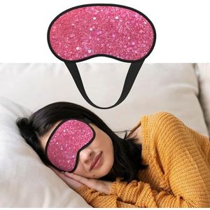 Sprankelend roze glitter slaapmasker zacht verduisterend oogmasker met verstelbare riem comfortabele oogschaduw cover voor vrouwen mannen diepe rust reizen werk thuis