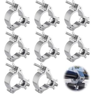 Bordeag Set van 8 traverse-klemmen, podiumverlichtingsklemmen, podiumverlichting, haken, aluminium traverse klemmen, Truss O-klem voor bewegende podiumverlichting en koplampen, 28-35 mm