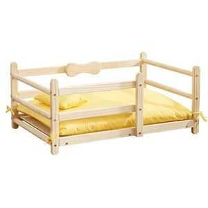 hondenbed Houten hondenbedframe met vangrail Verhoogd koelhuisdierbed voor kleine, middelgrote en grote honden Hondenhok voor huisdieren Stevige structuur