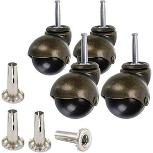 zwaarlast Zwenkwielen heavy duty 4 Pack, 2 Inch Ball Caster Stem Met Sockets, vintage antieke zwenkwiel for bank, stoel, kastwielen wielen