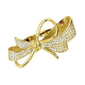 Ringen Trendy luxe vrouwen trouwringen kubieke zirkonia oogverblindende belofte ring gelijke bruiloft sieraden 925 Sterling Zilver Ring (Color : RG-3J, Size : Light Yellow Gold Color)
