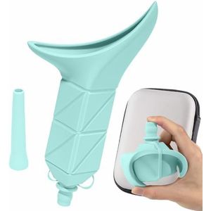HIEERBUS Vrouwelijk urineringsapparaat, opvouwbaar urinoir voor vrouwen, herbruikbare plastrechter voor vrouwen, waarmee vrouwen staand kunnen plassen, siliconen draagbare plasbeker met buishoes voor
