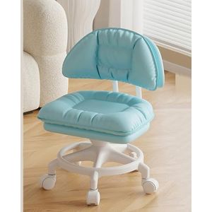 JUXDZISHW Blauw, D, lage rolkruk, 360° draaibare rolkruk en rolkruk met rugleuning, 360° draaibare kruk voor sport, yoga