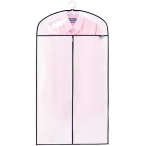 Kledinghoes Kledingzak 5 Stuks Hangende Kledingtas Jassen Kledinghoezen Half Doorzichtige Rits Kledingbeschermer Pak Zakken Jas Jas Jurk Kledingbeschermhoes(White,130 * 60cm)