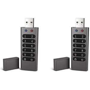 Goufride 2X Secure USB Drive, 32GB gecodeerde USB Flash Drive Hardware Wachtwoord Memory Stick met Toetsenbord U Disk Flash Flash