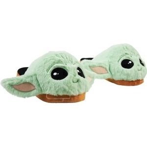 Disney Damespantoffels, pluizige 3D antislip - Baby Yoda geschenken, Groene Baby Yoda, 4.5-5