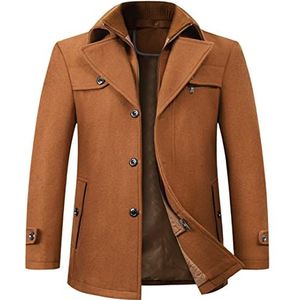 Mode Winter Wollen Jas Mannen Dubbele Kraag Dikke Trenchcoat Mens Wol Blends Jassen Zakelijk Casual Wollen Overjas