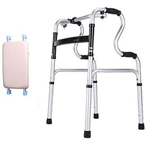 KRXSOBNV, Looprek Aluminium opvouwbaar lichtgewicht looprek, loopmobiliteitshulpmiddel, rollator met zitje ，Looprek