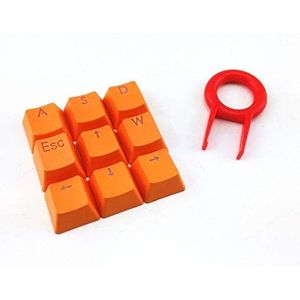 Keycaps voor Mechanisch Toetsenbord Compatibel voor Cherry MX Mechanisch Toetsenbord Backlit Pudding PBT Key Caps Universele Doorschijnende Keycaps met Keycap Puller (Oranje/Totaal 9 Keycaps)