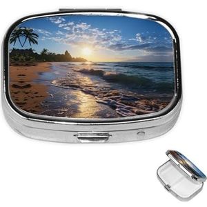 Rechthoekige pillendoos met pillendoos met 3 compartimenten om pillendoos met 3 compartimenten te organiseren, kleine pillendoos, waterdicht, klein pillendoosje voor op reis, pillencontainers voor