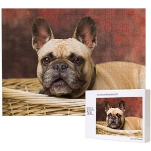 Puzzel voor kleine honden, Franse bulldog, kleine honden, 500 stukjes, houten puzzel, speelgoed, wandspel voor familie, volwassenen, jongeren