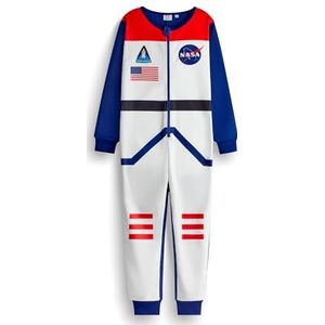 NASA Onesie voor jongens | Alles-in-één slaappakje voor kinderen in blauw en wit | Kindernachtkleding jumpsuit met rits en American Space-logo | NASA Astronomie Bodysuit Loungewear Merchandise Gift,