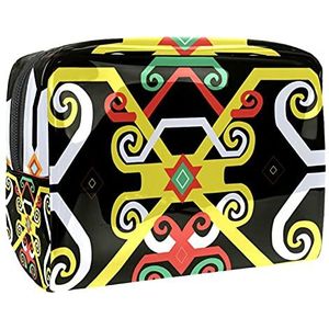 Geometrische Driehoek Ster Roze Geel Make-up Tas voor Portemonnee Draagbare Reizen Organizer Tas voor Toiletartikelen Schoonheidstas Waterdichte Geometrische Driehoek Ster Roze Geel Cosmetische Tassen voor Vrouwen