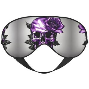 Paarse roos en schedel oogmasker, uniseks, nul oogdruk oogslaapmasker, zachte oogschaduw cover voor reizen