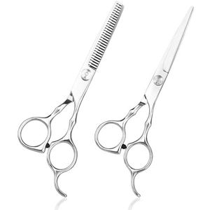 Kappersschaar, 2 stuks 17 cm haarschaarset, roestvrij stalen tondeuse, professionele haarschaar voor beginners, kapsalon, mannen, vrouwen, kinderen, huisdieren
