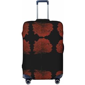 KOOLR Rode Boom Afdrukken Koffer Cover Elastische Wasbare Bagage Cover Koffer Protector Voor Reizen, Werk (45-32 Inch Bagage), Zwart, Medium