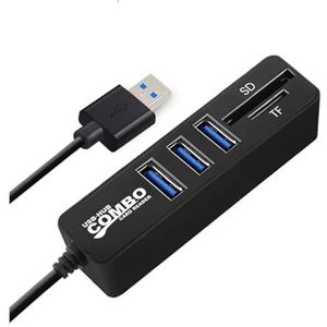 5/8 poorten USB 2.0 HUB SD/TF-kaartlezeradapter Multi USB 2.0 splitter USB Hub 2.0 Meerdere uitbreidingsschakelaar Hub Dockingstations(Black USB 5-Port)