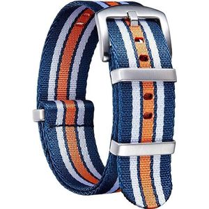 Quick Release horlogebanden, horlogeband dik G10 nylon vervangende horlogebanden met roestvrijstalen gesp for mannen vrouwen 18 mm 20 mm 22 mm 24 mm (Kleur: Blauw+Grijs, Maat: 24 mm) (Color : Blue+wh