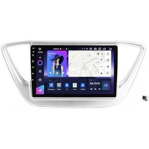 ZWCLSH Compatibel met Hyundai Solaris 2 2017-2020 Stereo Vervanging 9"" QLED Touchscreen Radio met Android Auto, Carplay, Handsfree Bluetooth 5.0, GPS Navigatie DSP SWC Backup Camera, Sliver, 6NF