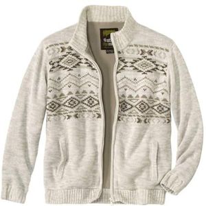 ATLAS FOR MEN - Tricotvest met jacquardmotieven en fleecevoering - 3XL