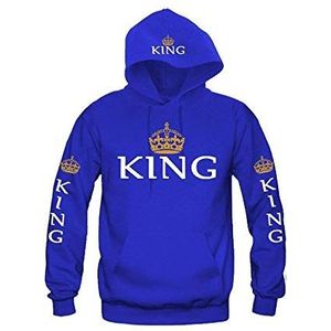 Paar bijpassende Hoodie King en Queen-Love Matching Letter Printing Hooded Sweatshirts - - XL
