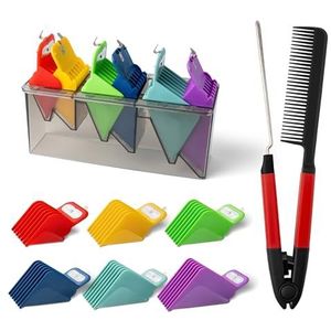 6 Clipper Guards geschikt voor Andis Master, Oster Fast Feed, Andis AAC-1, GC, LCL, ML, PM-1, PM-2, PM-4, RCAC, RS-1, US-1, Clipper Guides vervanging, Grootte: #10-20 (Lengte: 1.25 ""- 2.5""), met