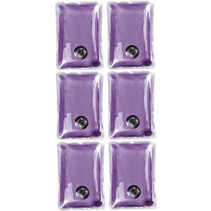 noTrash2003 Handwarmers, thermo-pads, gel-pads, 1 / 2 / 4 / 6 of 10 stuks, gecertificeerd volgens ISO 13485, verkrijgbaar in veel verschillende uitvoeringen en partijen, paars, 6 stuks