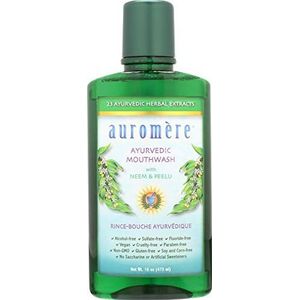 Auromere Ayurveda Mouthwash - fluoridevrije, alcoholvrij, natuurlijk, met Neem en Vegan - 16 vloeibare ounces