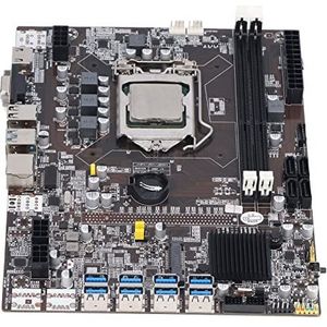 DDR3 Mijnwerker Moederbord LGA 1155, 8 USB3.0, 3 Fase Voeding, B75 Mijnwerker Moederbord met Dual Core CPU, Ondersteunt ETH en BTC Mijnbouw