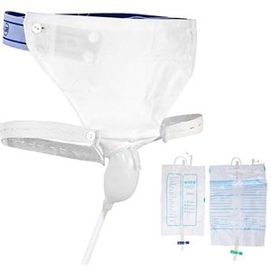 Herbruikbare mannelijke vrouwelijke urinezak, urinecollector Siliconen urinoir Volwassenen Man Vrouw Ouderen plaszak Urinoir met urinezakken Draagbaar voor reizen, buitengebruik (Men Type)
