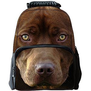 JJ Store Unisex 3D Animal Print Rugzak vilt stof wandelen hond Daypacks tassen