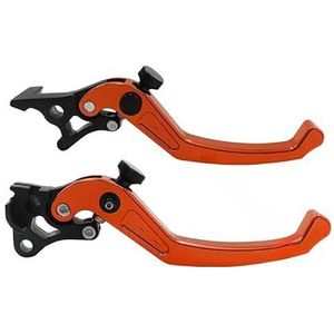YUERBNC GY6 Motorremhendel voor scooter en bromfiets, verstelbaar, CNC, schijfrem/trommel, claxon-handgrepen, 2 stuks/paar (oranje)