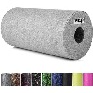 Fizyo Fasciarol voor fitness, yoga en revalidatie, zelfmassagerol voor rug, wervelkolom, schuimroller middelhard EPP-schuim, inclusief transporttas (grijs, 30 x 15 cm)