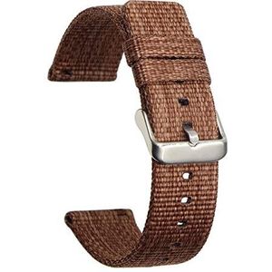 Verstelbare Gesp Gevlochten Elastische Nylon Horlo Zachte en ademende vervangende riem Nylon riem for sporthorloge 22 mm 20 mm universele riem(Brown,22mm)