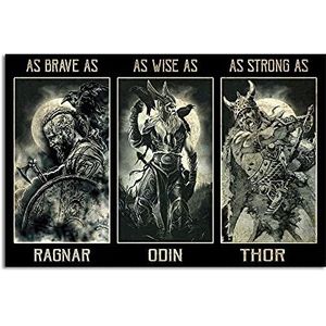 Viking Viking Minnaar zo dapper als Ragnar Odin Thor Viking Home Viking Gift Metalen bord Badkamer Decor Vintage Muurschildering 8X12 inch